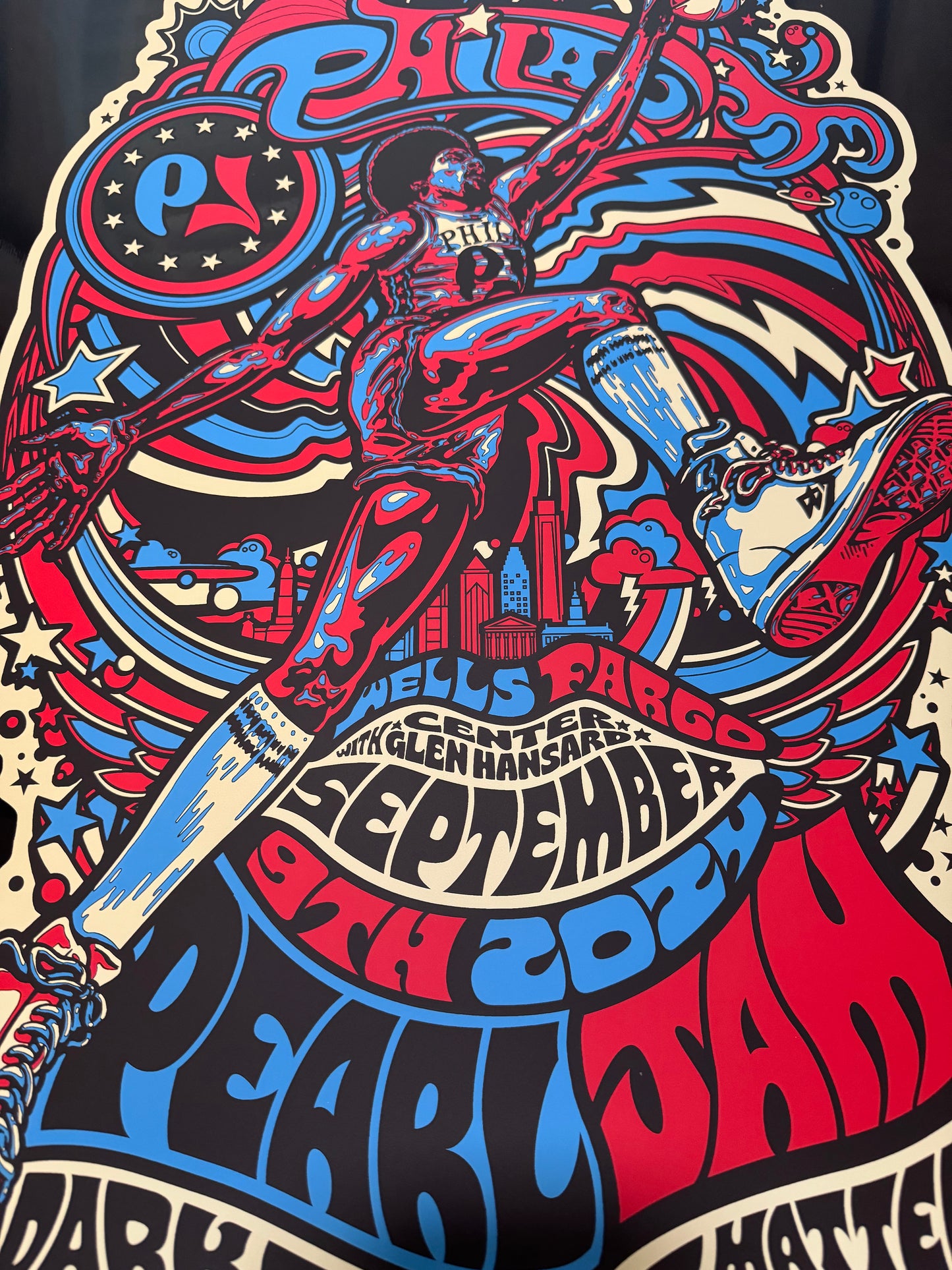 Pearl Jam Poster, Philadelphia 2024 (Black Foil) - Ames Design