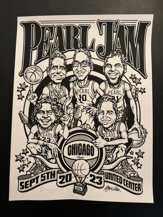 Pearl Jam Poster Chicago, Illinois 2023 (Glow in the Dark) - Ames Design