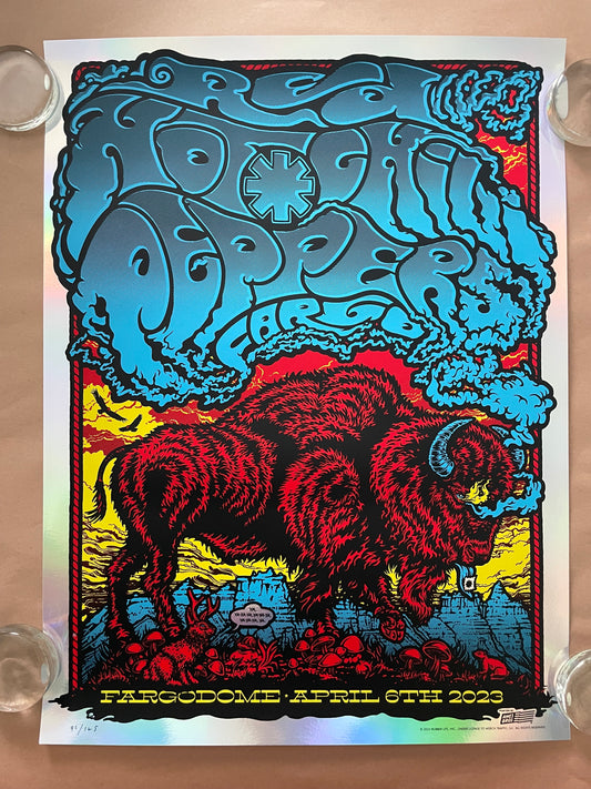 Red Hot Chili Peppers Poster Fargo, North Dakota 2023 (Foil)- Ames Design