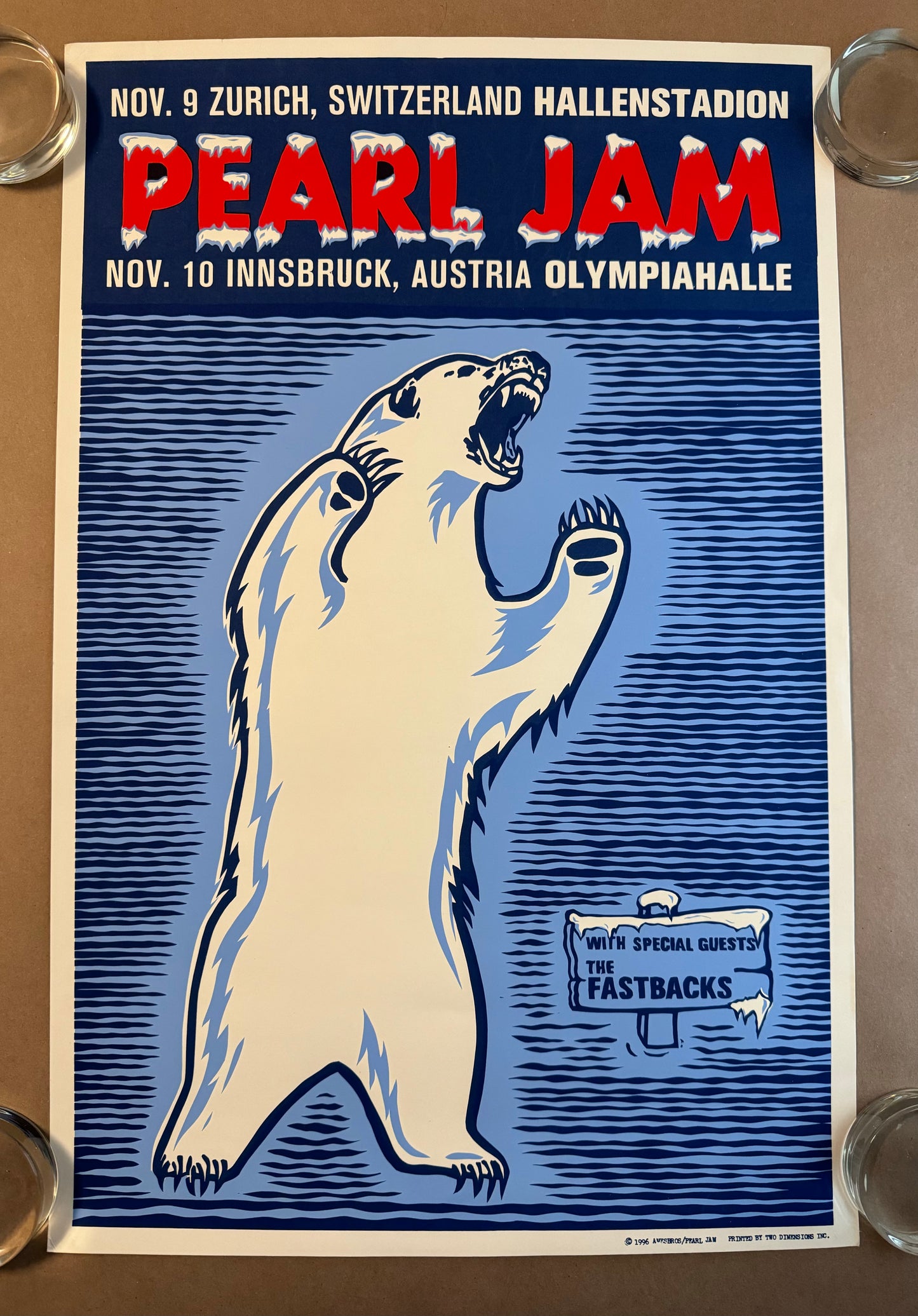 Pearl Jam Zurich, Switzerland / Innsbruck, Austria 1996 - Ames Design