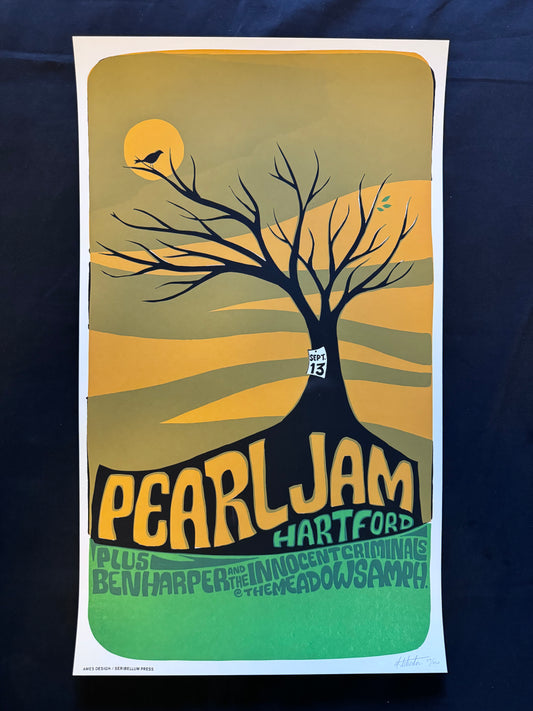 Pearl Jam Poster Hartford, Connecticut 1998 - Ames Design