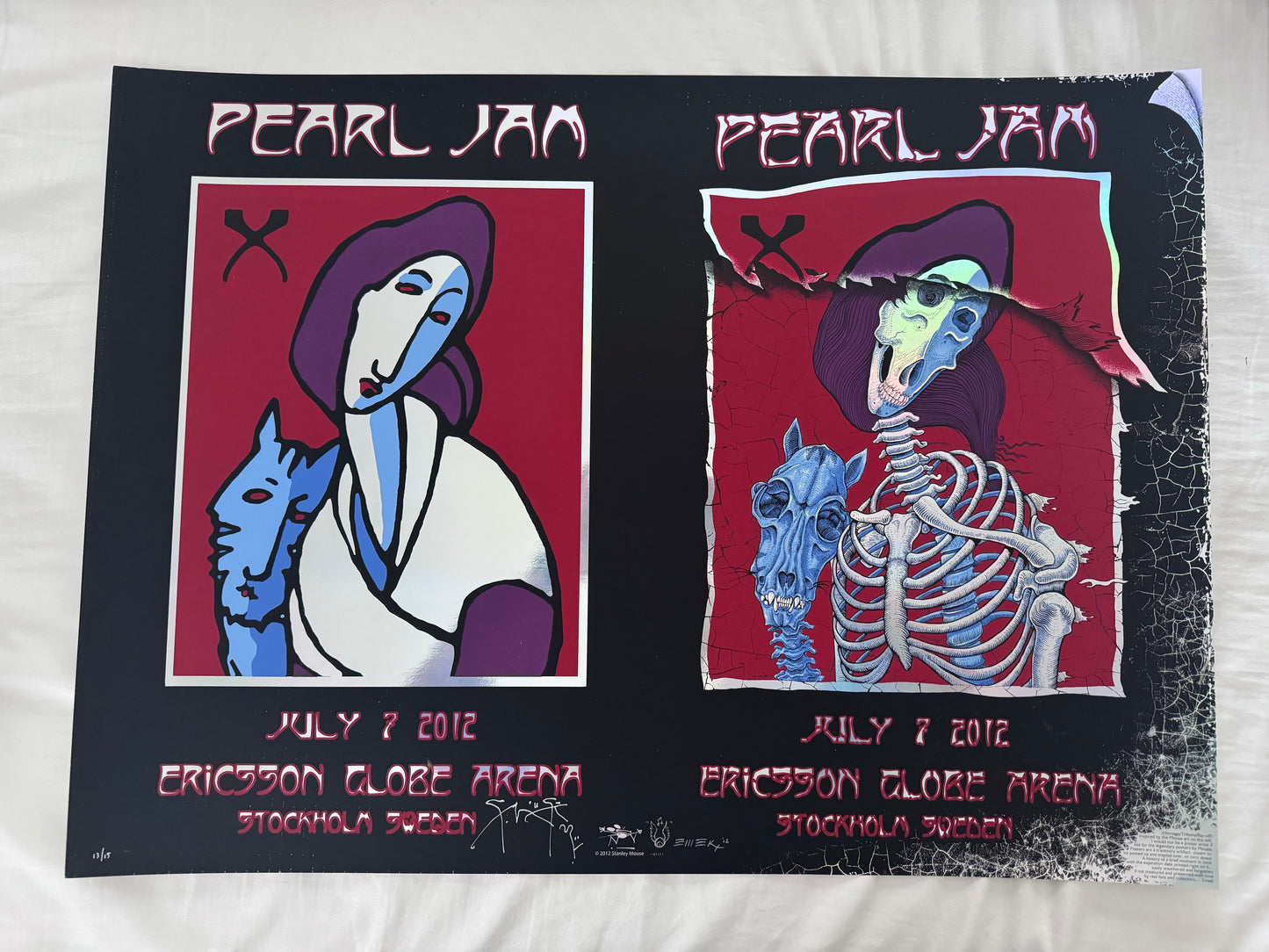 Pearl Jam Stockholm, Sweden 2012 (Foil) - Emek / Stanley Mouse