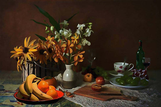 Yellow Flower Still Life Painting-0