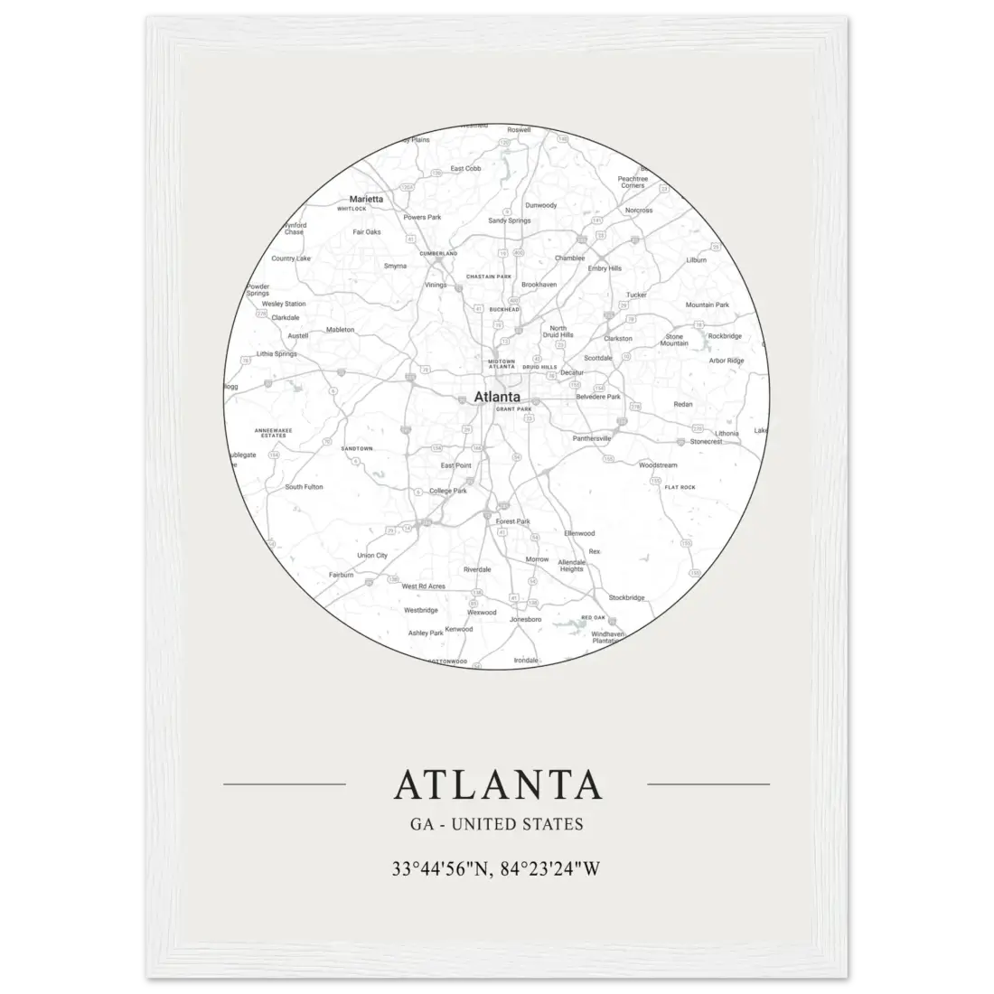 Atlanta, Georgia - Minimalist Map Poster-7