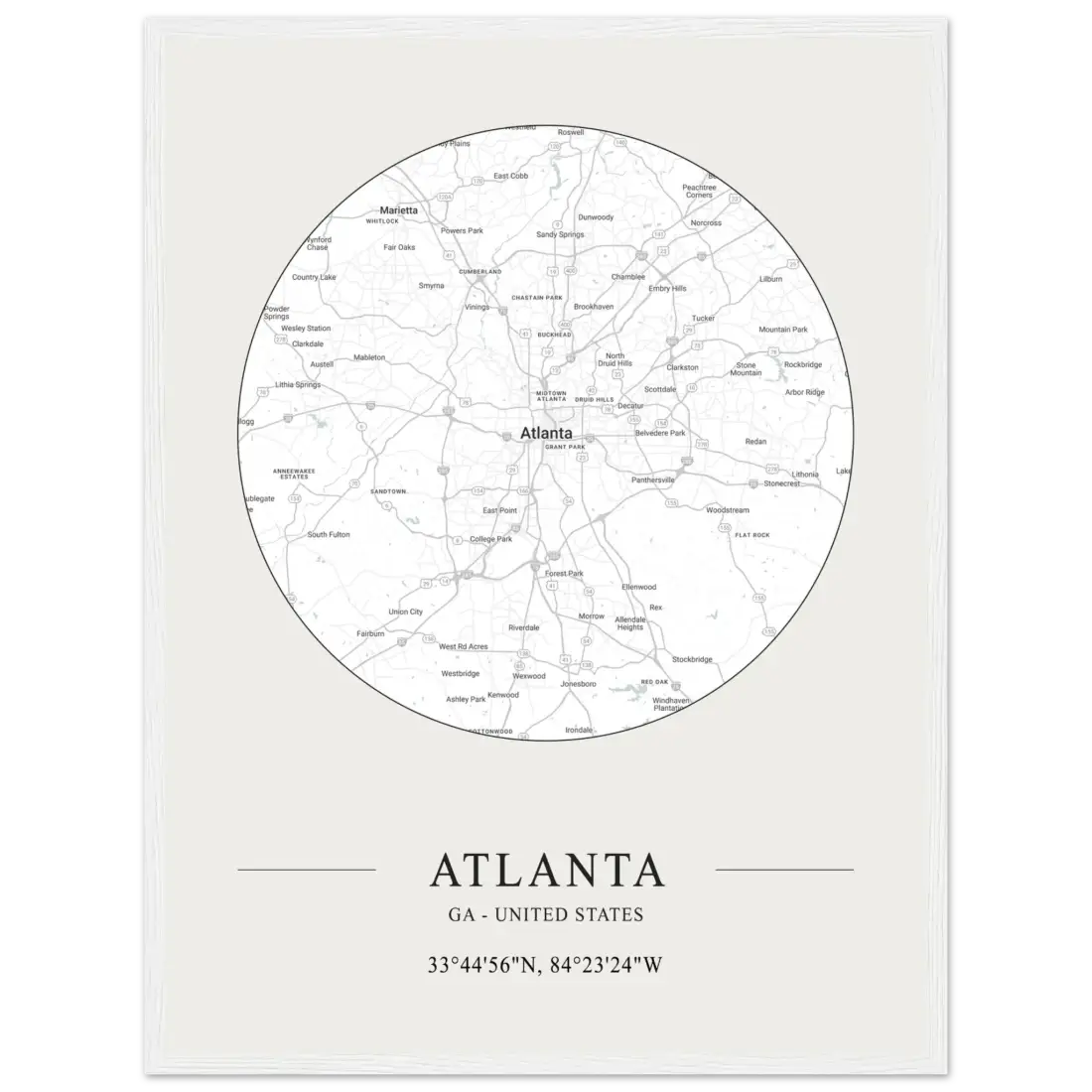 Atlanta, Georgia - Minimalist Map Poster-13