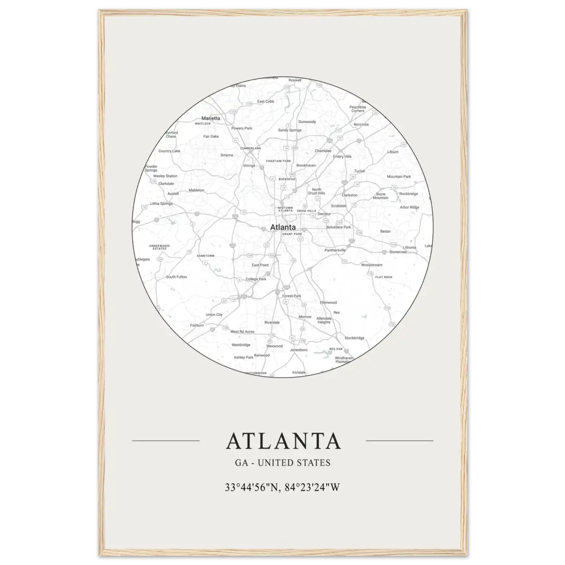 Atlanta, Georgia - Minimalist Map Poster-14