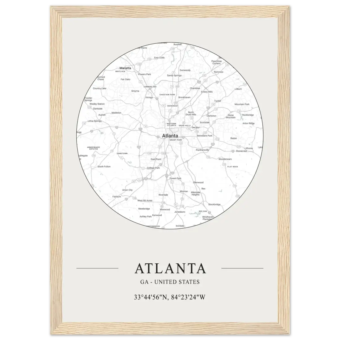 Atlanta, Georgia - Minimalist Map Poster-4