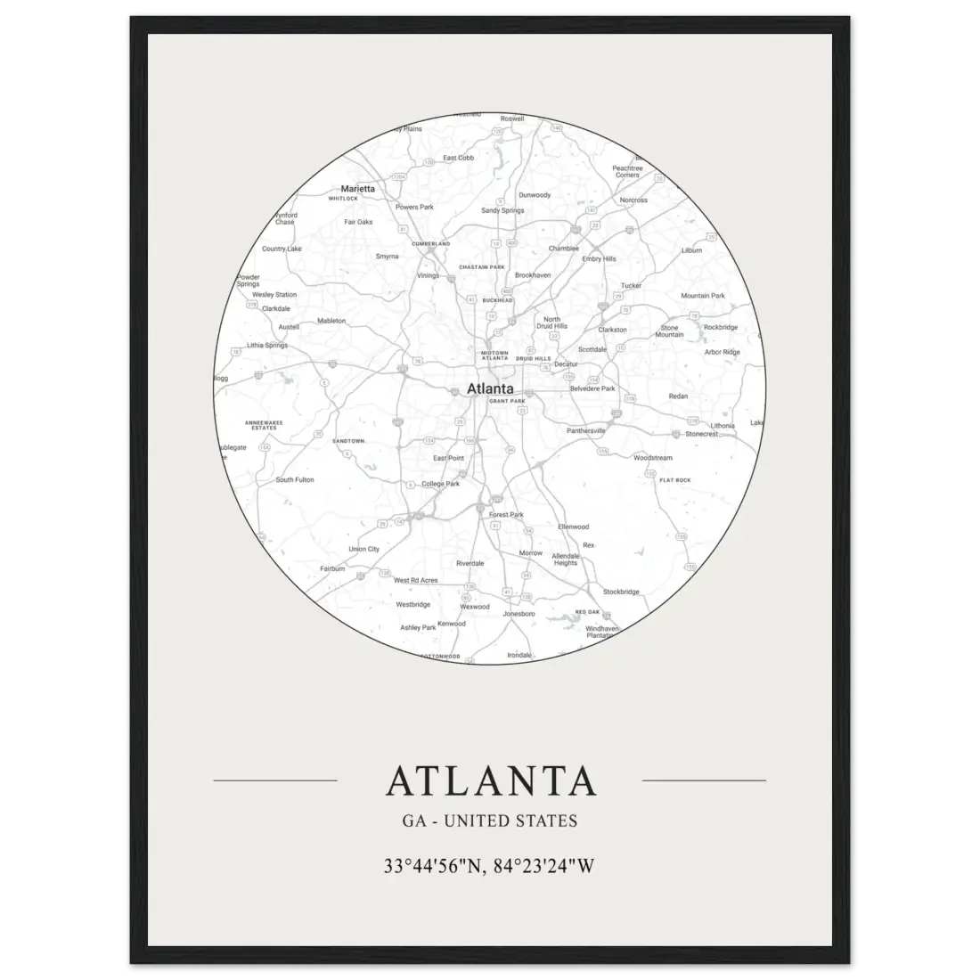 Atlanta, Georgia - Minimalist Map Poster-12