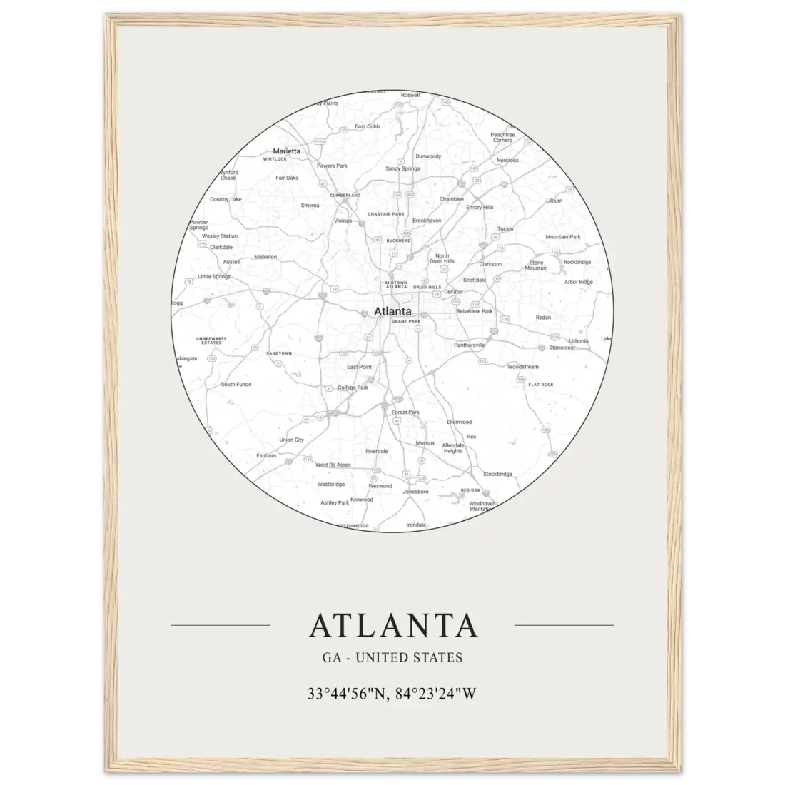 Atlanta, Georgia - Minimalist Map Poster-11