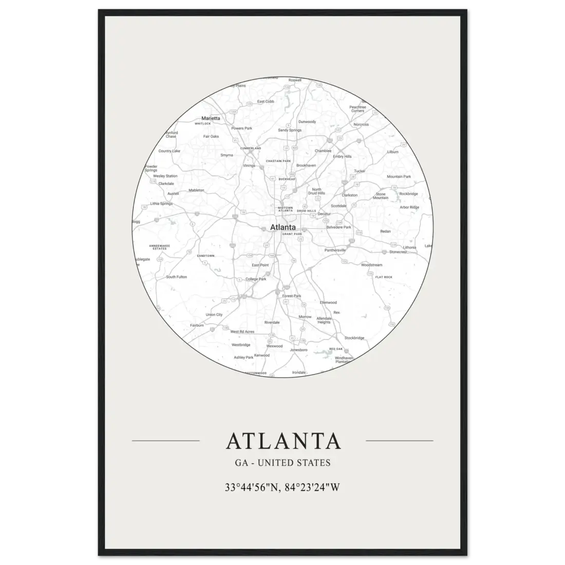 Atlanta, Georgia - Minimalist Map Poster-3