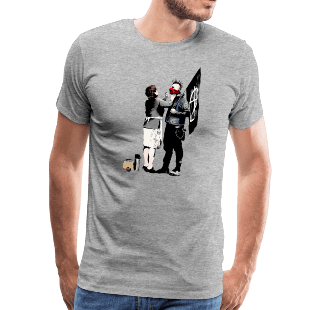 Banksy Anarchist Punk And His Mother Artwork T-Shirt-1