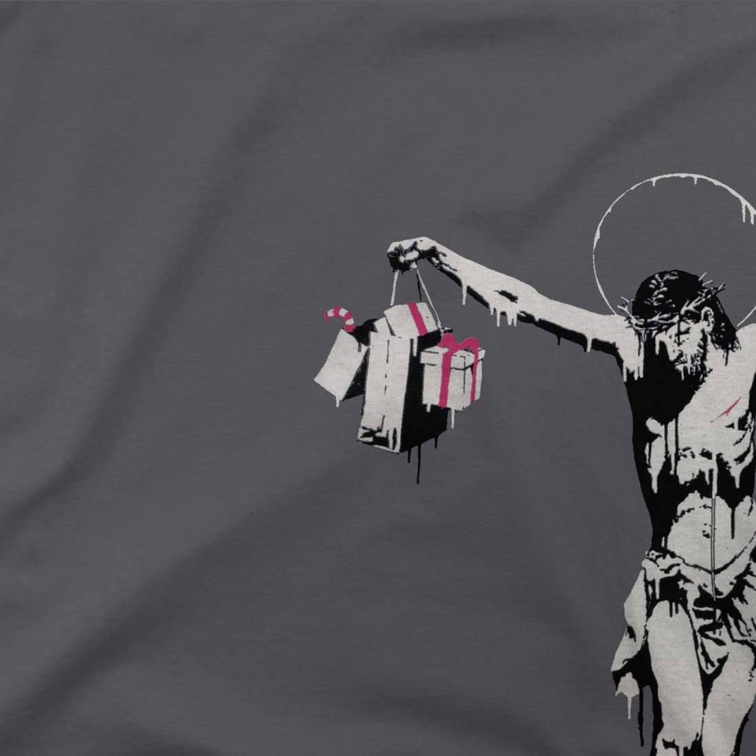 Banksy Christ with Shopping Bags Street Art T-Shirt-1