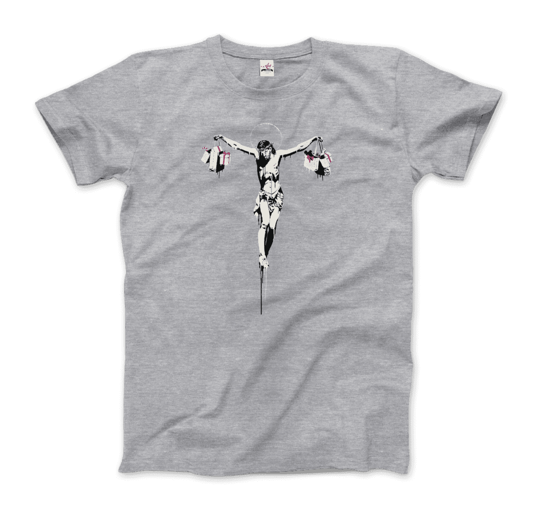 Banksy Christ with Shopping Bags Street Art T-Shirt-6