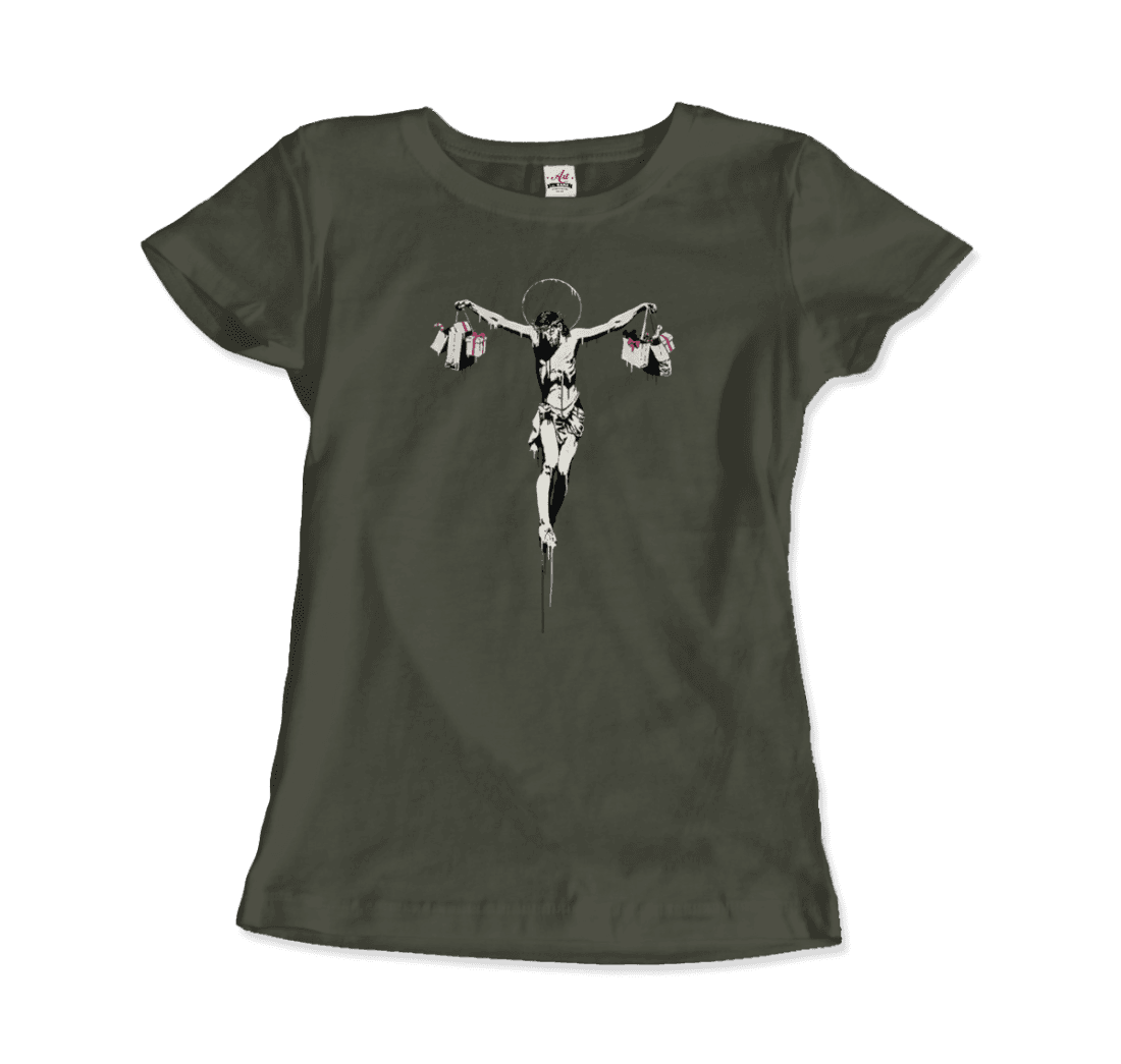 Banksy Christ with Shopping Bags Street Art T-Shirt-16