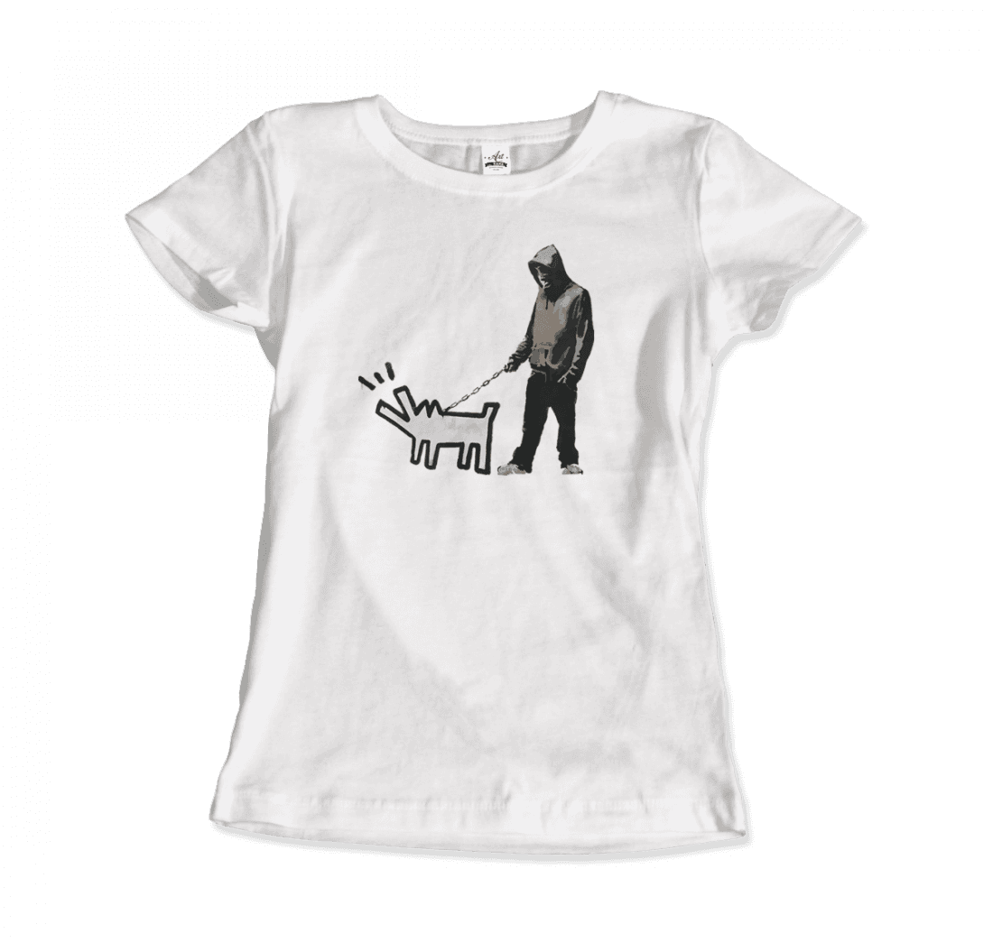 Banksy Dog Walker Artwork T-Shirt-2