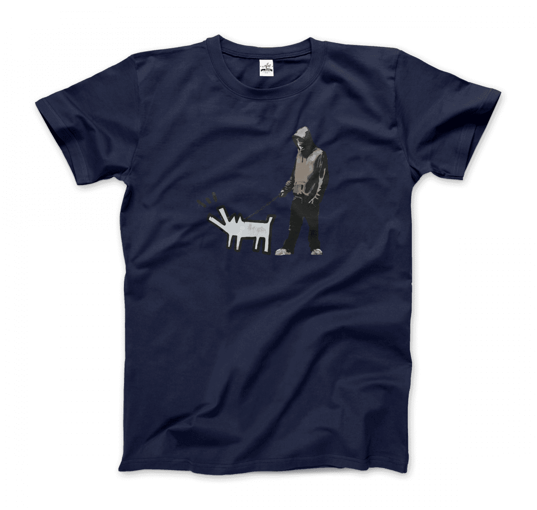 Banksy Dog Walker Artwork T-Shirt-9