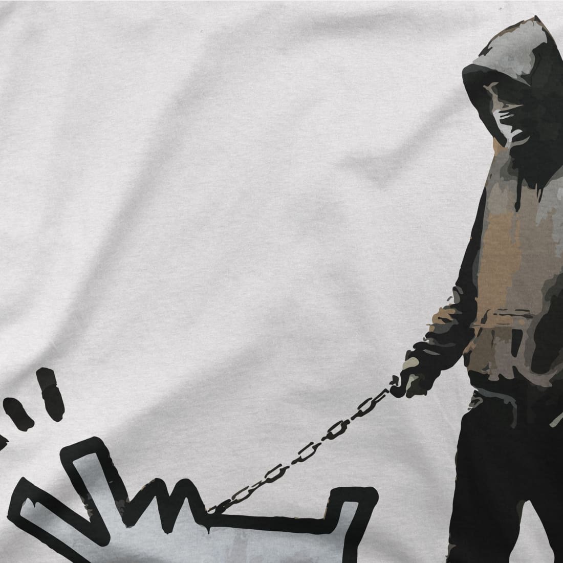 Banksy Dog Walker Artwork T-Shirt-1