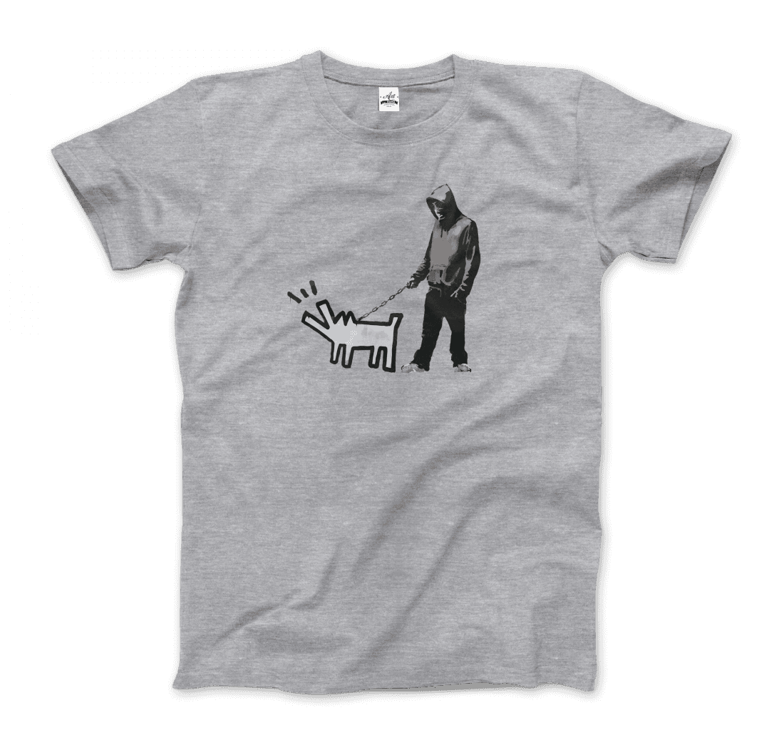 Banksy Dog Walker Artwork T-Shirt-7