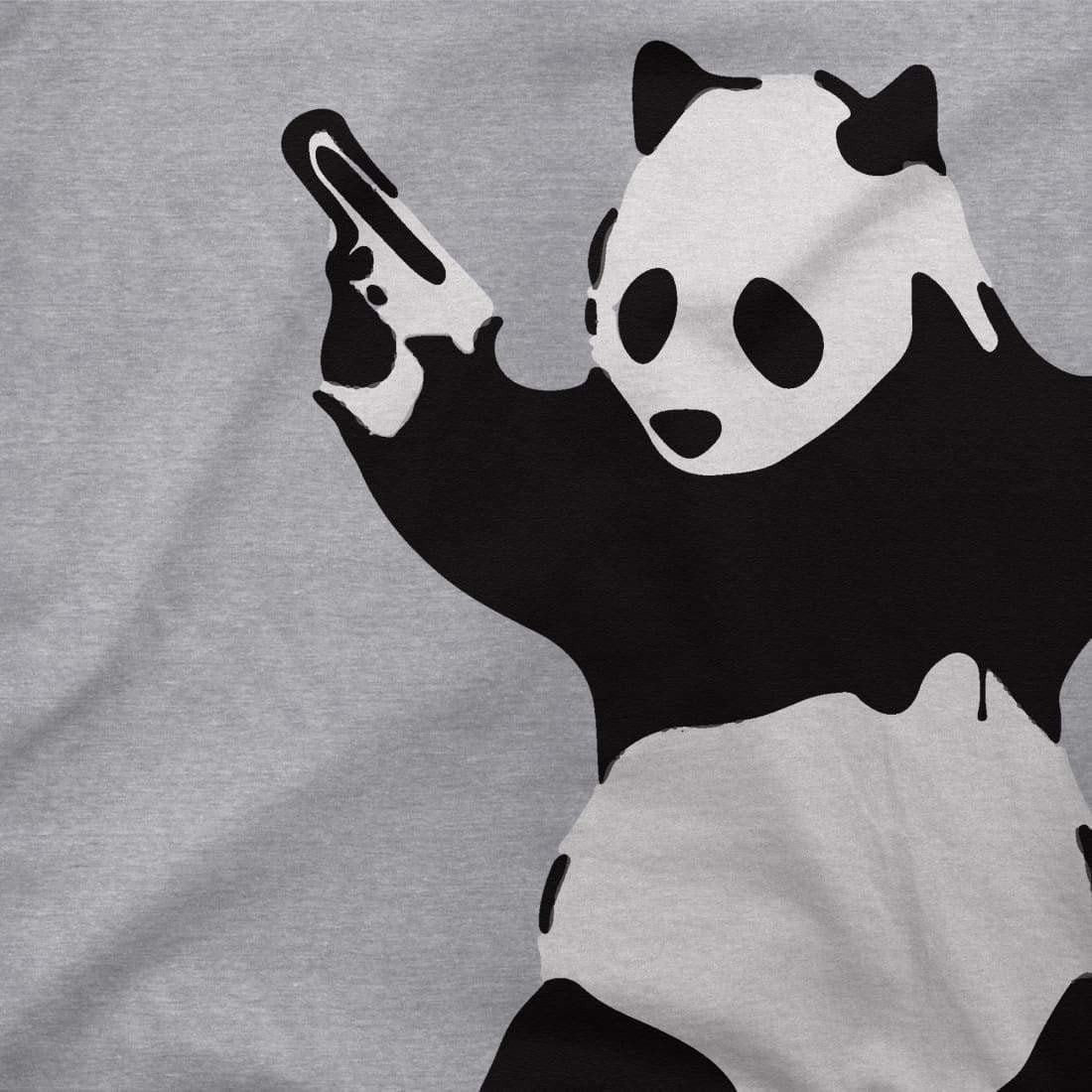 Banksy Pandamonium Armed Panda Artwork T-Shirt-4