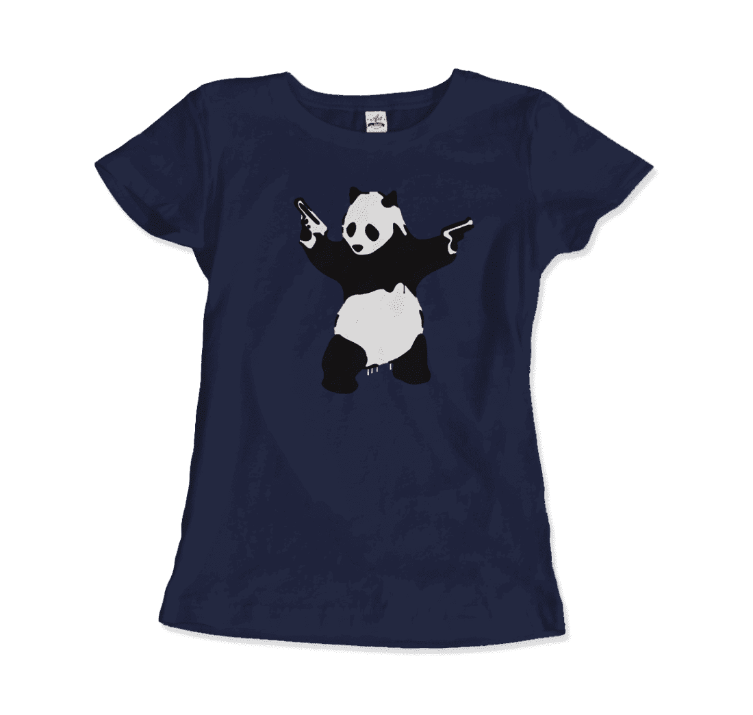 Banksy Pandamonium Armed Panda Artwork T-Shirt-15