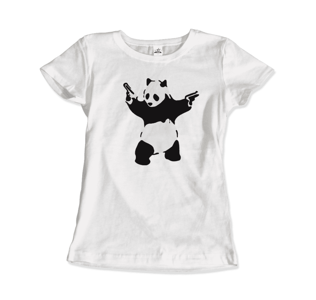 Banksy Pandamonium Armed Panda Artwork T-Shirt-12