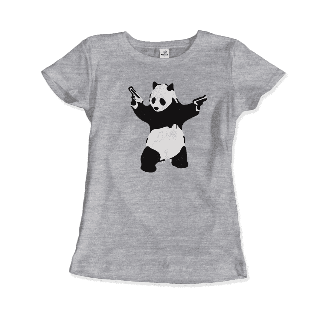 Banksy Pandamonium Armed Panda Artwork T-Shirt-2