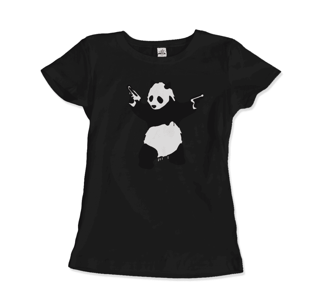 Banksy Pandamonium Armed Panda Artwork T-Shirt-14