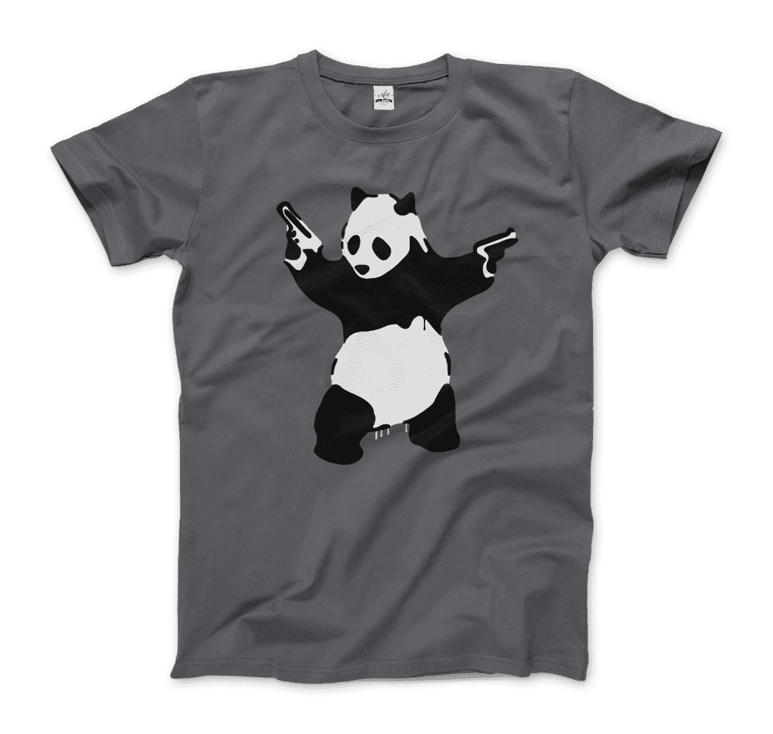 Banksy Pandamonium Armed Panda Artwork T-Shirt-10