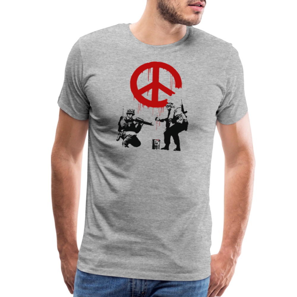 Banksy - Soldiers Painting Peace Symbol 2006 Artwork T-Shirt-1