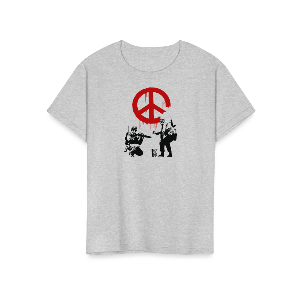 Banksy - Soldiers Painting Peace Symbol 2006 Artwork T-Shirt-10