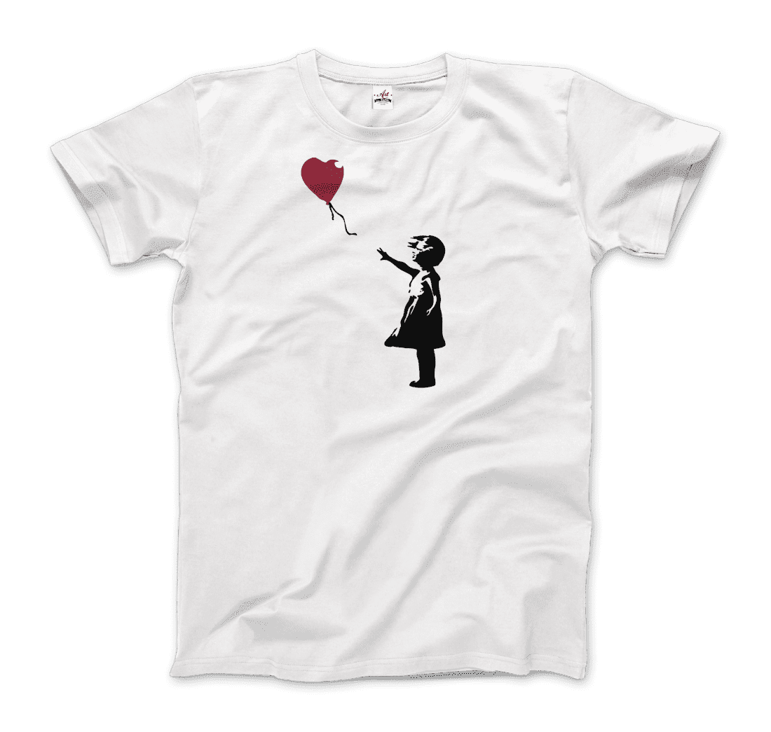 Banksy The Girl with a Red Balloon Artwork T-Shirt-0