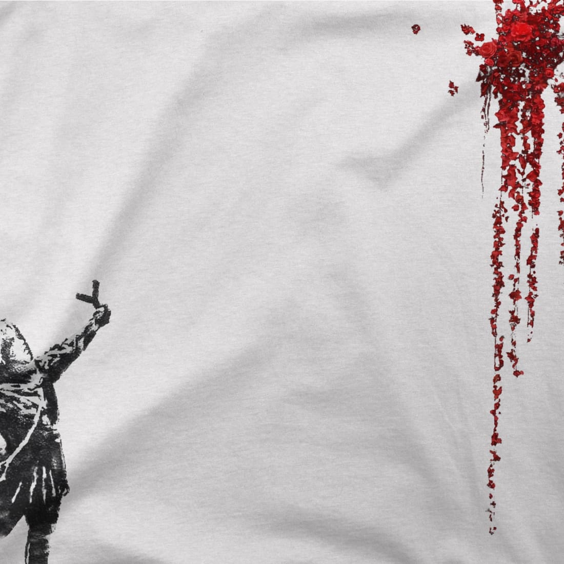 Banksy Valentines Day Mural Reproduction T-Shirt-4