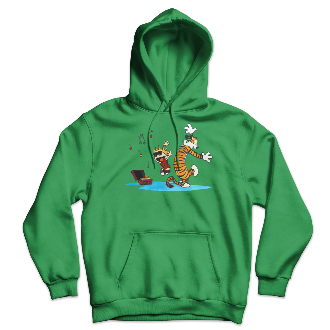 Calvin and Hobbes Dancing with Record Player Unisex Hoodie-8