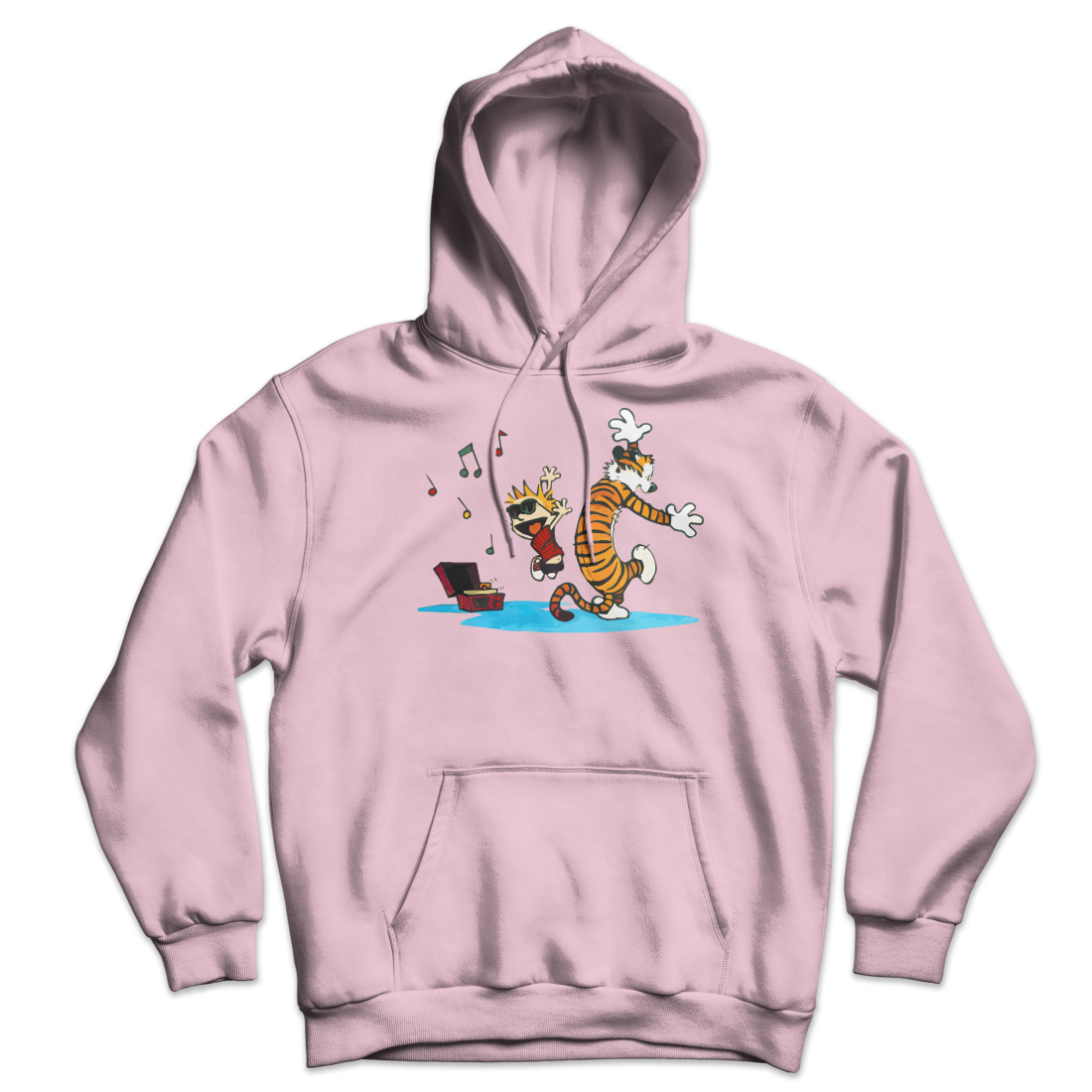 Calvin and Hobbes Dancing with Record Player Unisex Hoodie-10