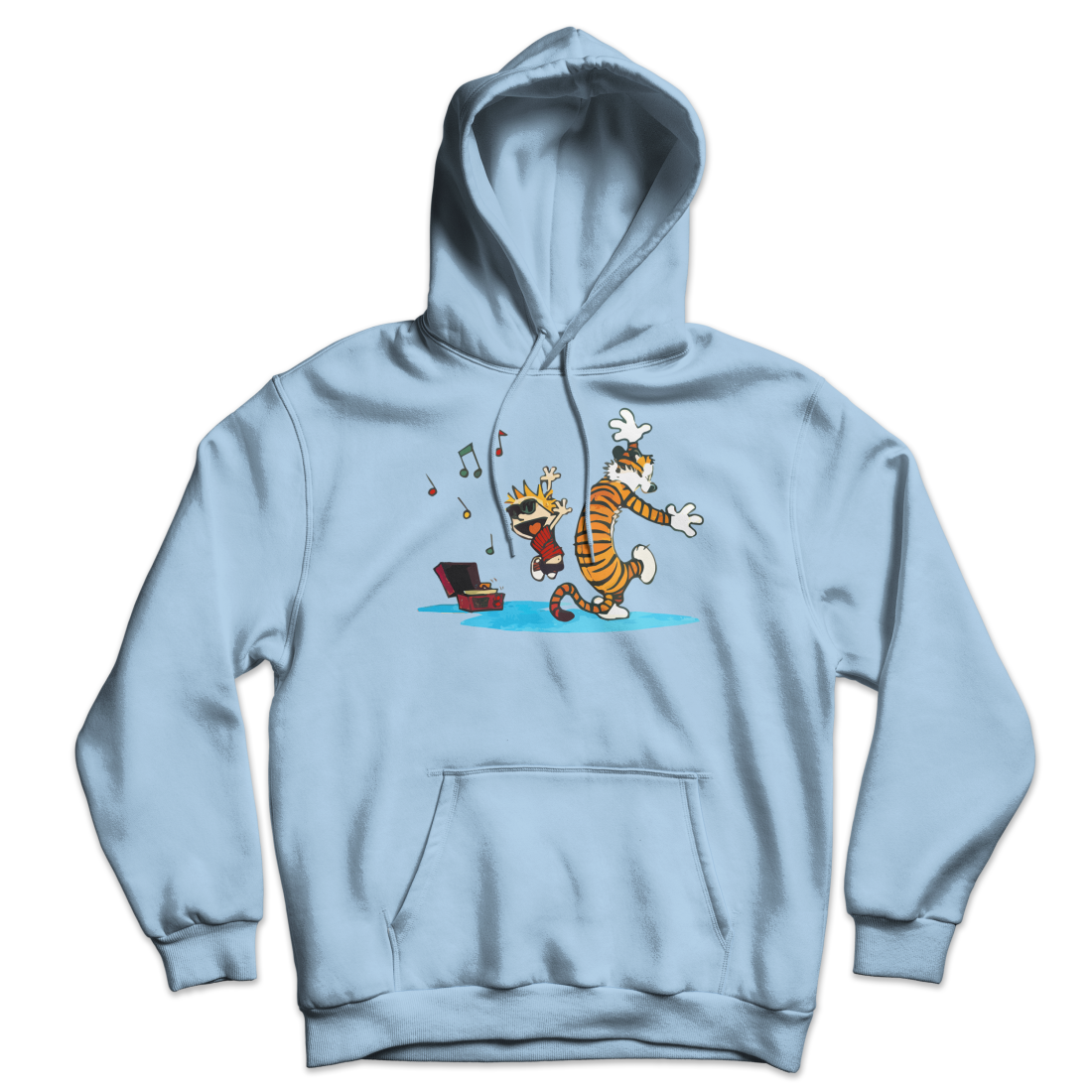 Calvin and Hobbes Dancing with Record Player Unisex Hoodie-9