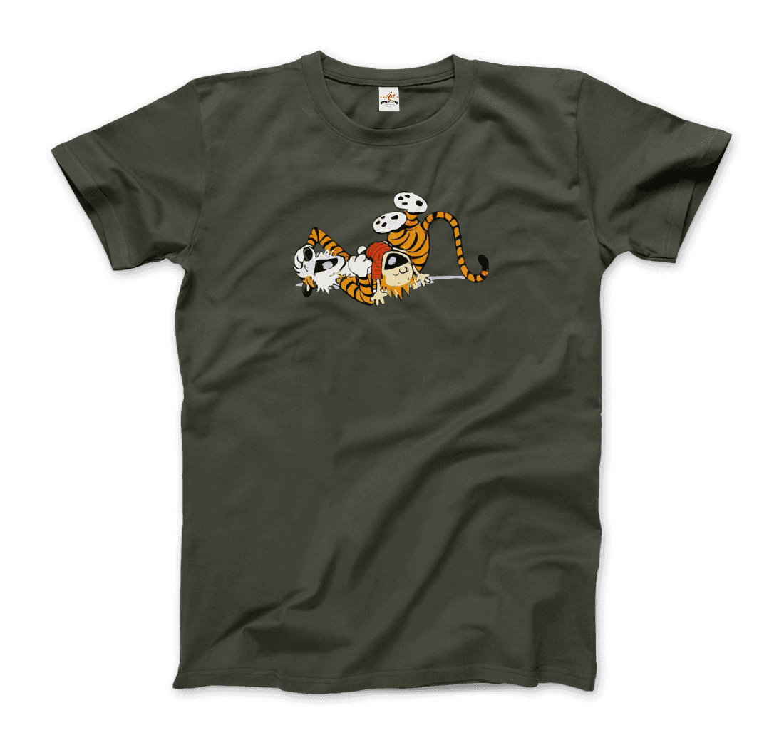 Calvin and Hobbes Laughing on the Floor T-Shirt-4