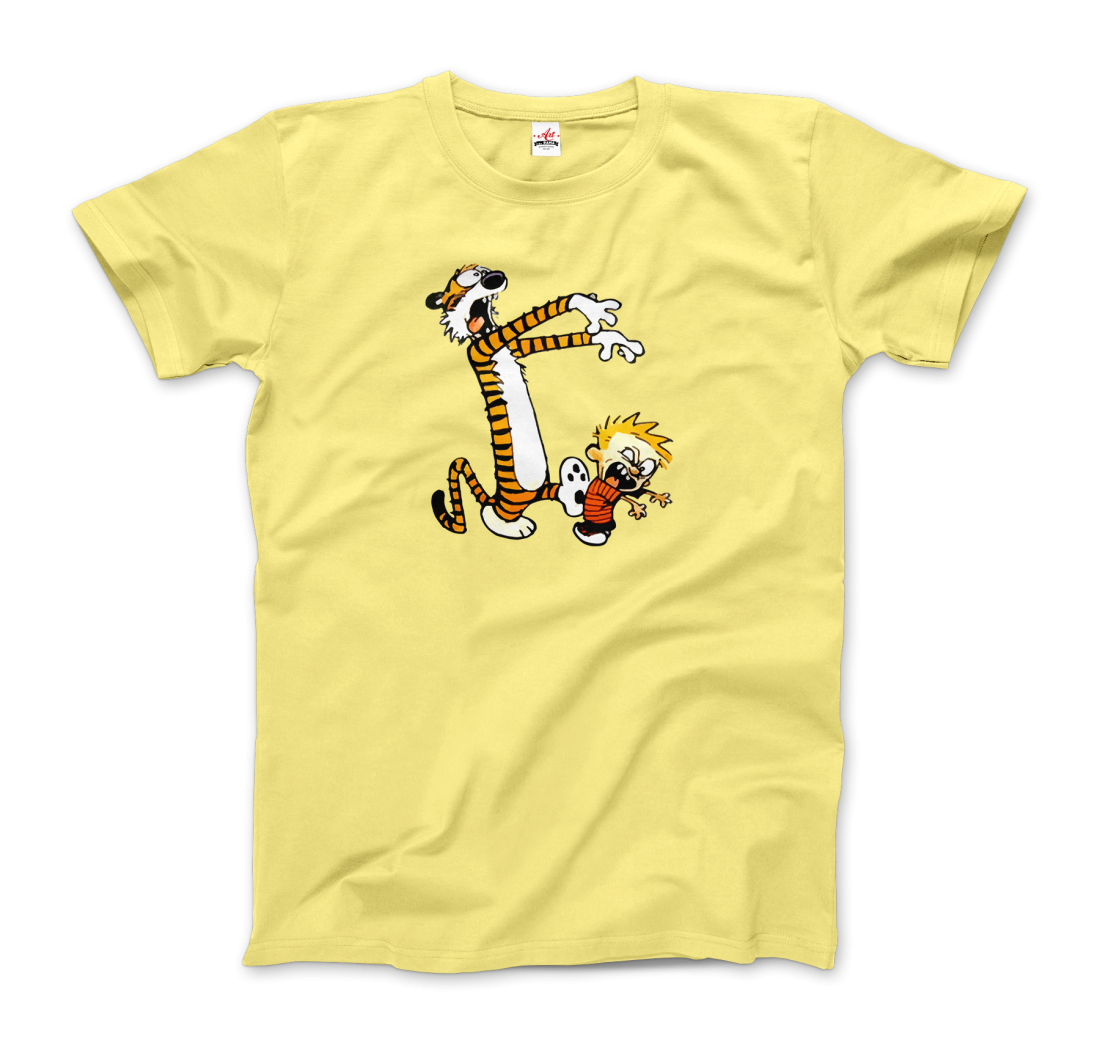 Calvin and Hobbes Playing Zombies T-Shirt-0