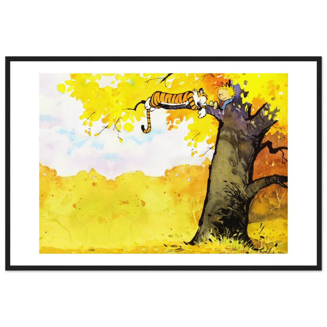 Calvin and Hobbes Resting on a Tree Poster-0