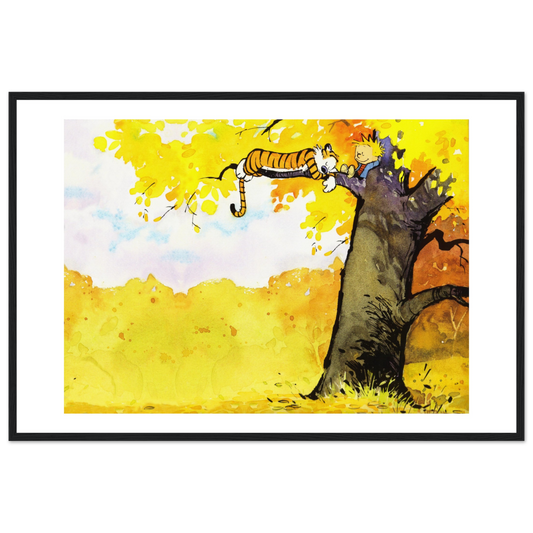 Calvin and Hobbes Resting on a Tree Poster-0