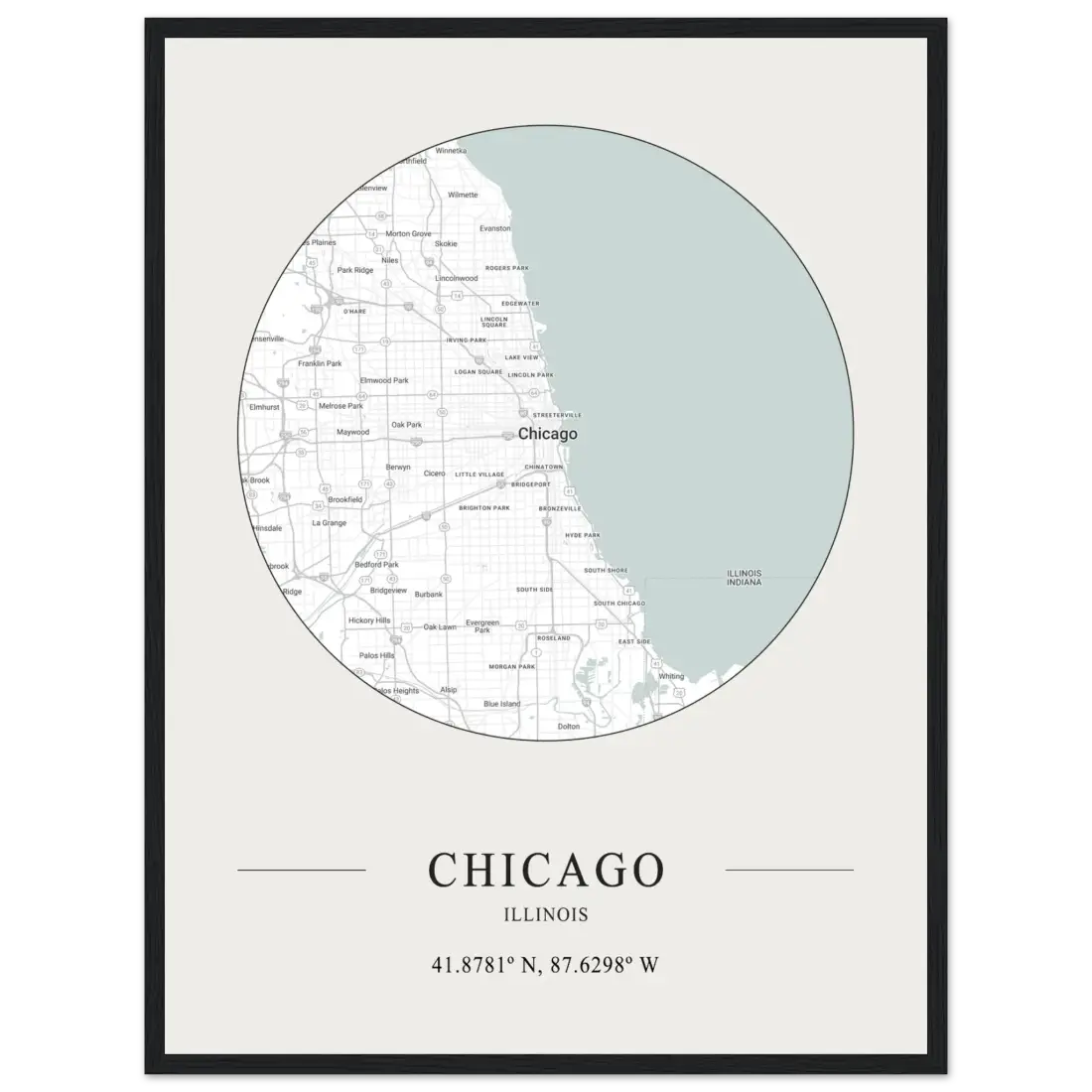 Chicago, Illinois - Minimalist Map Poster-12