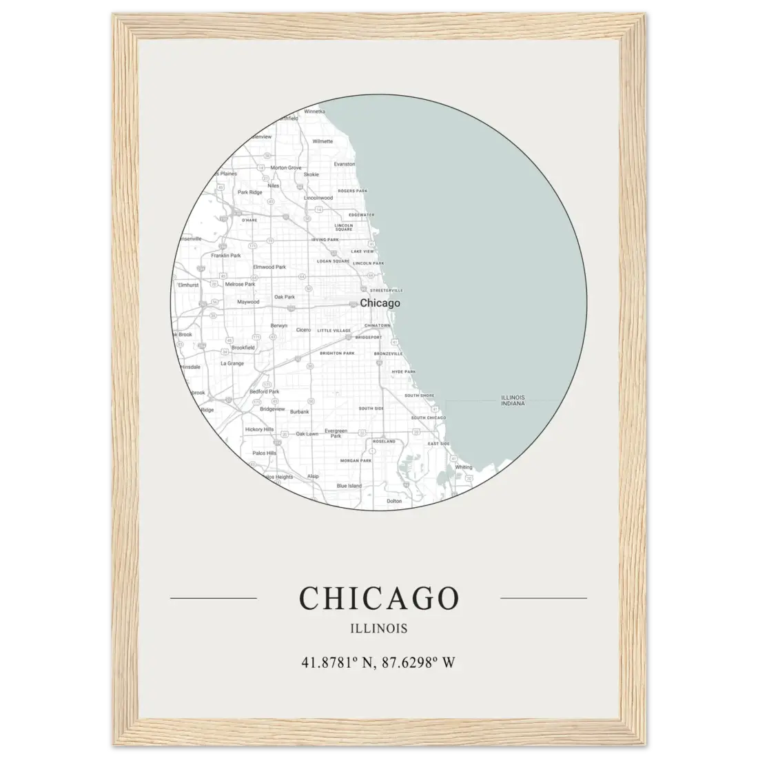 Chicago, Illinois - Minimalist Map Poster-6