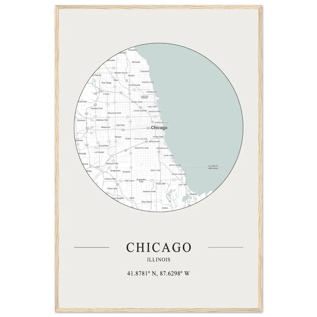 Chicago, Illinois - Minimalist Map Poster-0