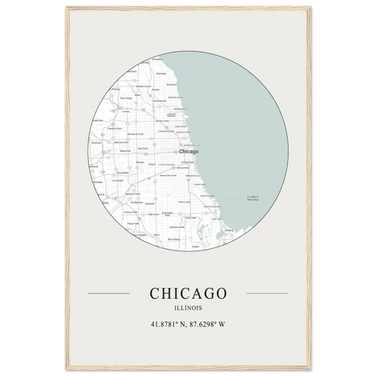 Chicago, Illinois - Minimalist Map Poster-0