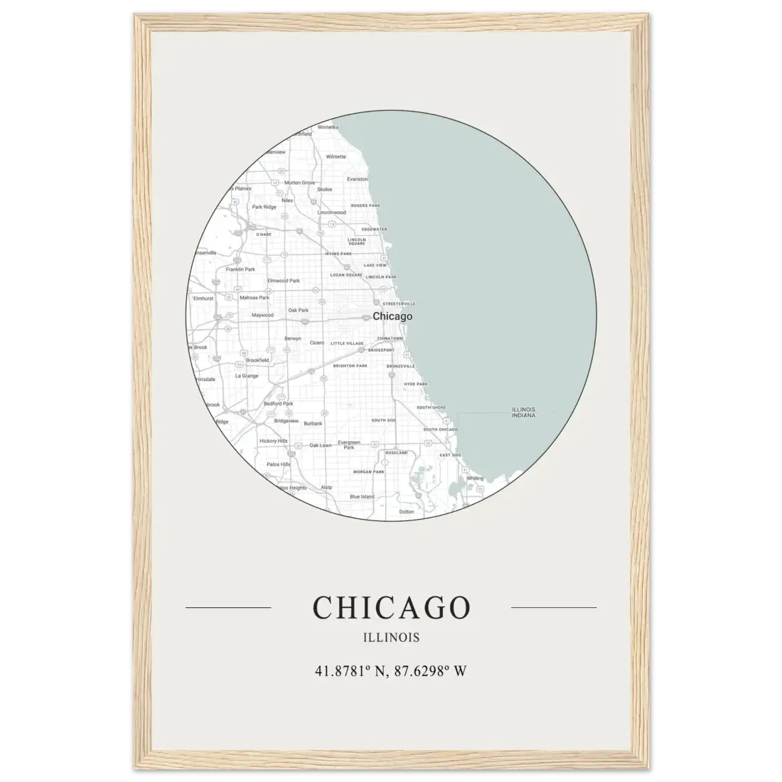 Chicago, Illinois - Minimalist Map Poster-9