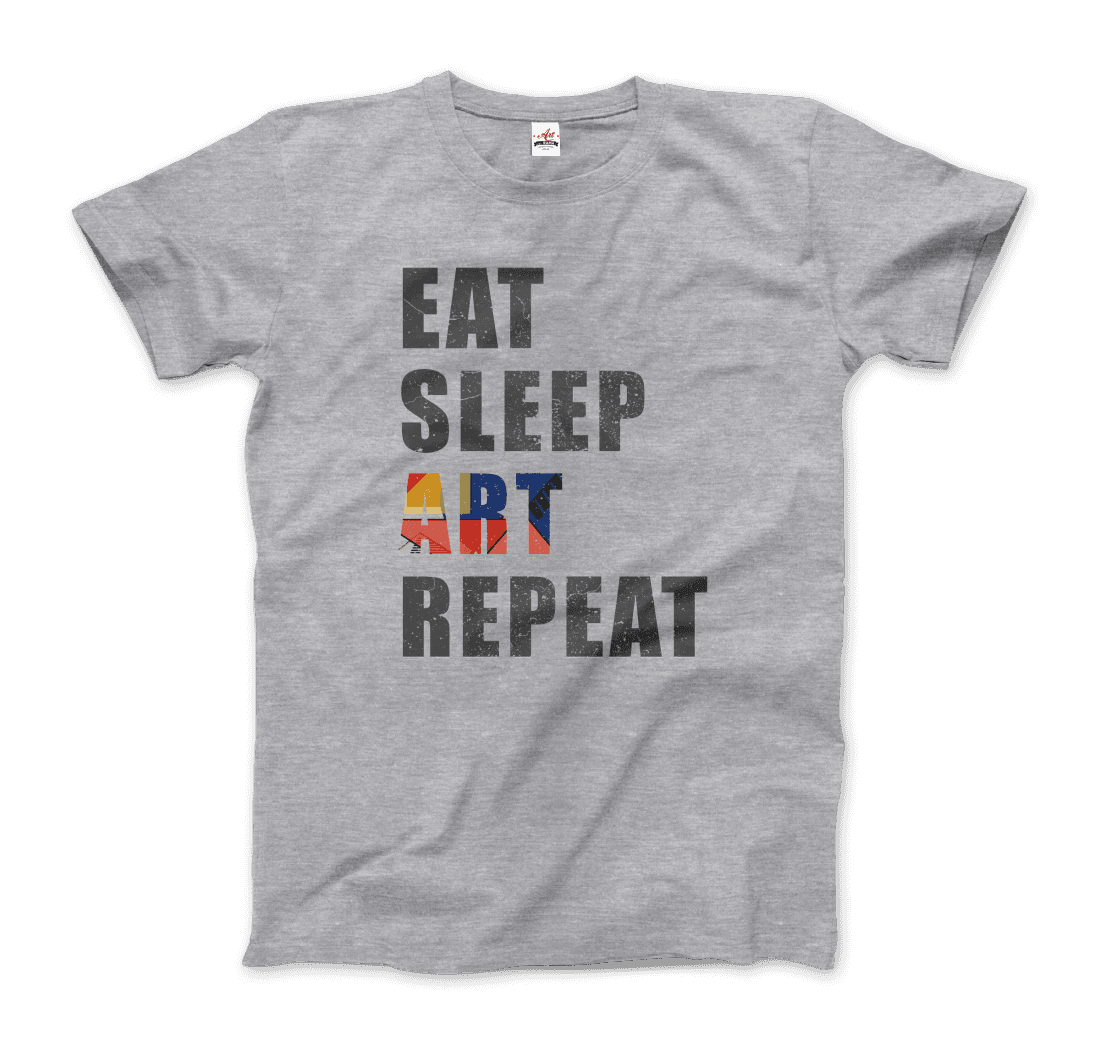 Eat, Sleep, Art, Repeat Distressed Design T-Shirt-10