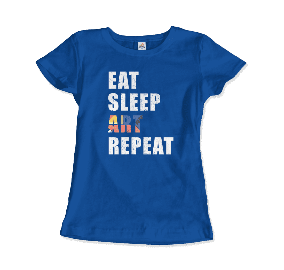 Eat, Sleep, Art, Repeat Distressed Design T-Shirt-12