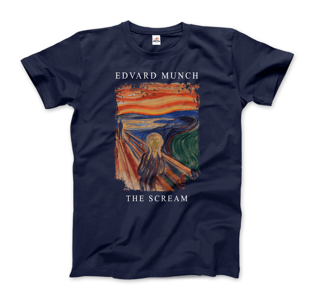 Edvard Munch - The Scream, 1893 Artwork T-Shirt-5