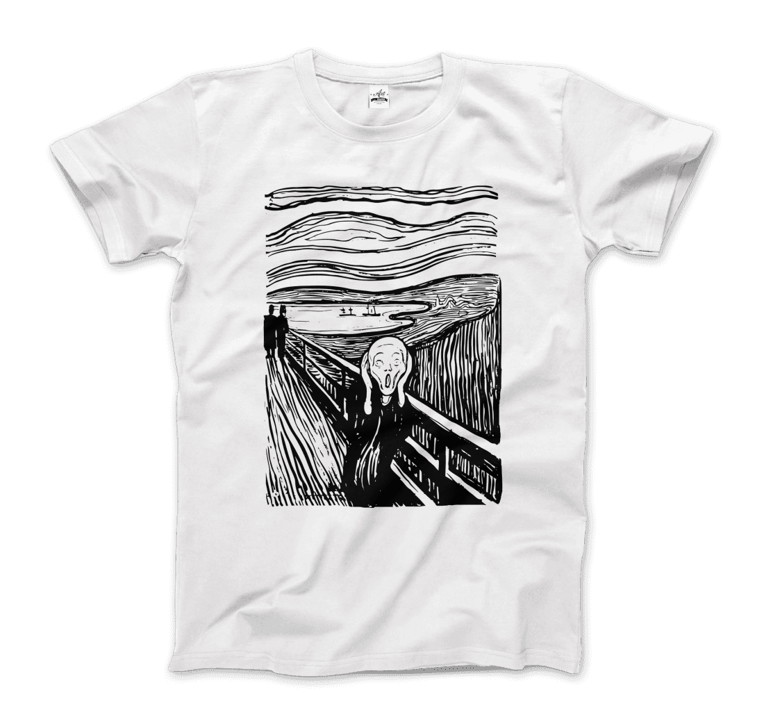 Edvard Munch - The Scream - Sketch Artwork T-Shirt-0