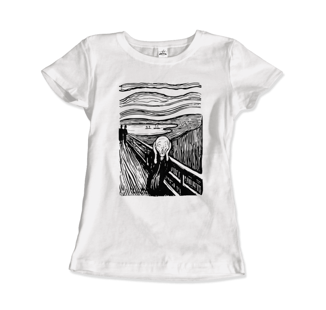 Edvard Munch - The Scream - Sketch Artwork T-Shirt-3