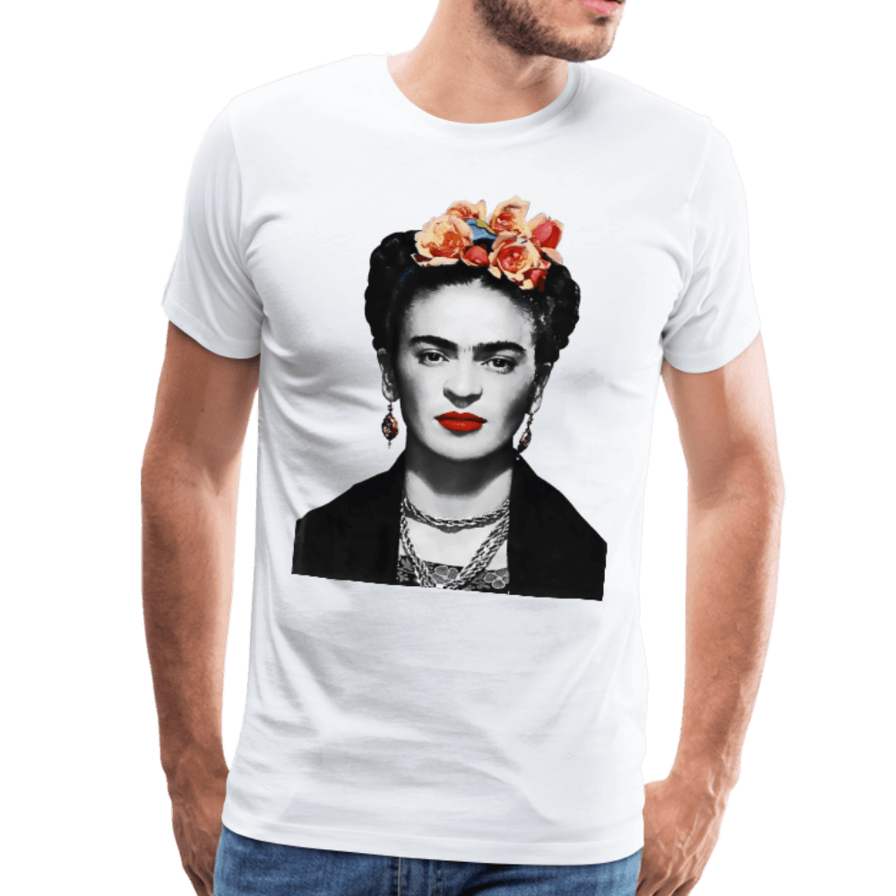 Frida Kahlo With Flowers Portrait Artwork T-Shirt-1